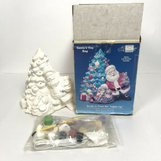 Vintage Paint Your Own Ceramic Christmas Tree Kit Santa 