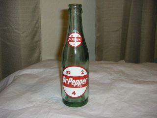 1 Vintage Dr.  Pepper 6.  5 Oz Green Glass Bottle.  10 2 4.  1957