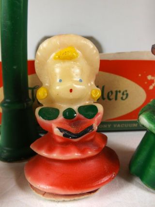 Mobil - Socony Tavern Novelty Candles Christmas Carollers Vintage Mid Century 3