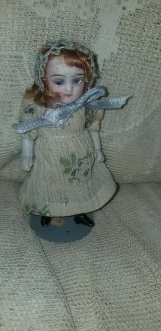 Antique All Bisque 4 1/2” German Mignonette Jointed Doll Mold 5701 Sleep Eyes