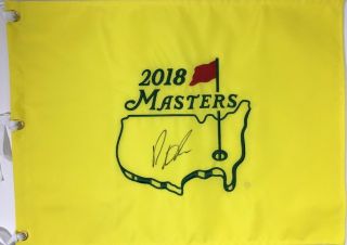 Patrick Reed Signed Autographed 2018 Masters Augusta National Golf Flag Usa