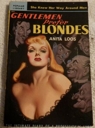 Vintage Mm: Gentleman Prefer Blondes: Anita Loos: Popular Library 221: 1925 Vg,