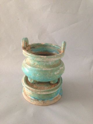 15th - 16th C Ming Dynasty Turquoise Pottery Censer