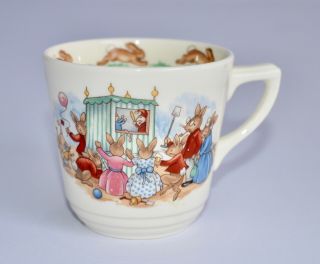 Vintage Royal Doulton Bunnykins Cup/mug - Casino Shape - Punch & Judy/ice - Cream
