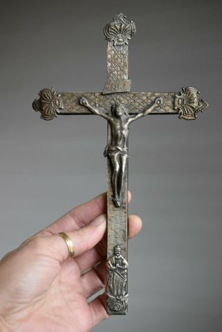 ⭐ Antique French Religious Cross,  Crucifix,  18 - 19 Th Century⭐