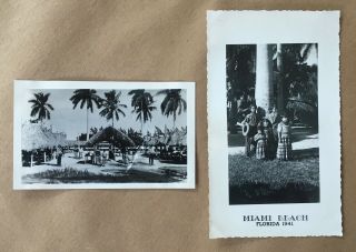 2 Vtg 1941 Photos Seminole Indians Miami Beach Florida Snapshot Tourist