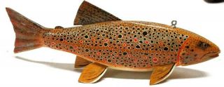 Vintage Dale Goodrich Brown Trout Folk Art Fish Spearing Decoy Ice Fishing Lure