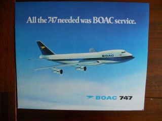 Boac All The 747 Needed Was Boac Service Card Advert 1960 