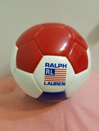 Vintage Ralph Lauren Polo Sport Rl Soccer Ball Rawlings Red White Blue