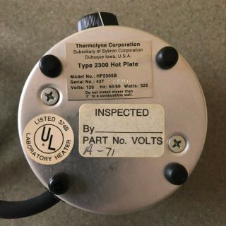 Thermolyne Corporation HP - 2305B Hot Plate Type 2300 Vintage 3