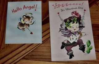 Two Adorable Vintage Norcross Valentine Cards Susie - Q