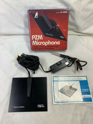 Vintage Realistic Pzm Microphone Boundary Pressure Zone Mic W/box 33 - 1090a
