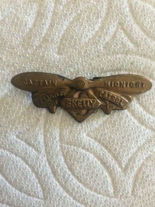Vintage Captain Midnight Skelly Oil Flight Patrol Pin
