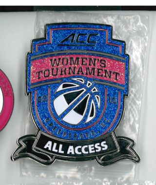 Ncaa Basketball Credential - Large Magnet - Acc 2015 Women 