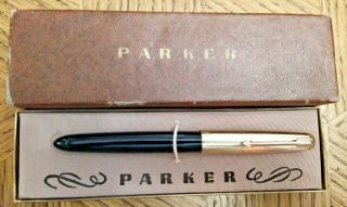 Vintage Parker 51 Fountain Pen 1/10 12k Gold Filled With Box