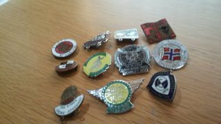 11x Vintage Speedway Enamel Badges All Different