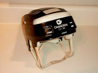 Vintage Canadien Ch 30 Junior Hockey Helmet Black Hurling Cooper Sk 100 Jr