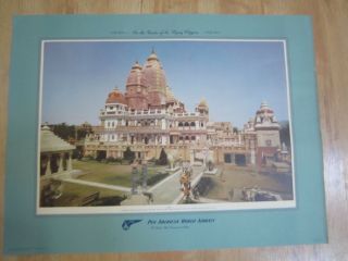 Old Vintage 1953 Pan American Airways - India - Travel Poster - Flying Clippers