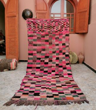 Vintage Moroccan Handmade Runner Wool Rug 3 