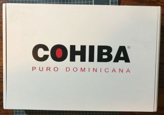 Cohiba Puro Dominicana Corona Empty Wood Cigar Box White With Metal Closure