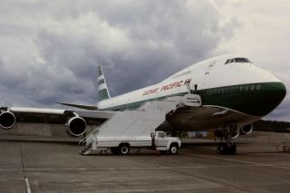 35mm Colour Slide Of Cathay Pacific 747 - 267b At Boeing Before Delivery