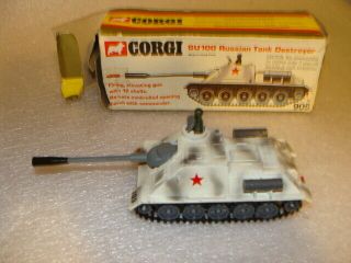 Corgi 1974 Vintage Diecast 905 Su100 Russian Tank Destroyer Collectable Toy