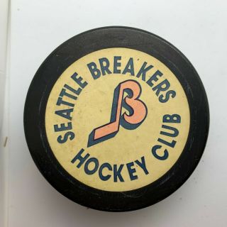 Vintage Wchl Seattle Breakers Hockey Club Puck Western International League