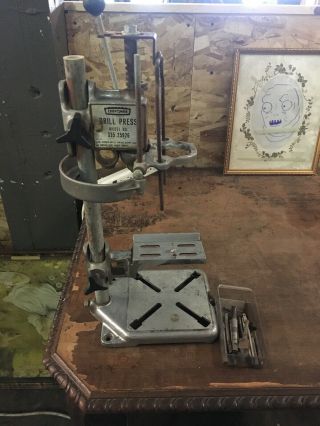 Quality Vintage Sears Craftsman Drill Press Stand Model 335.  25926 & Drill Bits