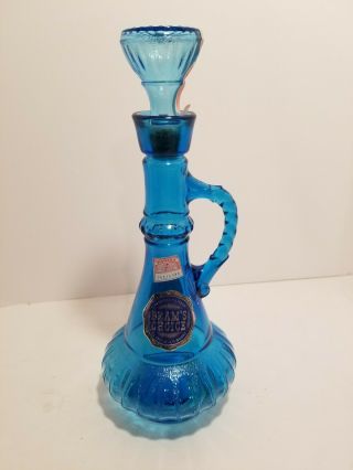 Vtg I Dream Of Jeannie Blue Art Glass Bottle Jim Beam Choice Genie Decanter 1