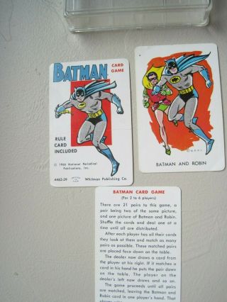 VTG 1966 WHITMAN BATMAN CARD GAME Plastic Case Complete 2