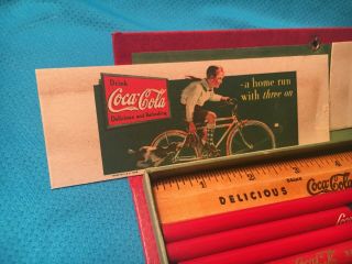 23 Vintage Coca Cola School Deck Pencil Ruler Ink Blotter Case NOS COKE Bottle 2
