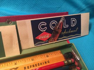 23 Vintage Coca Cola School Deck Pencil Ruler Ink Blotter Case NOS COKE Bottle 3