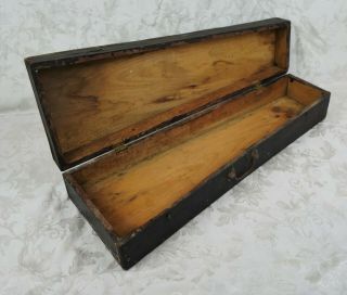 Vintage Primitive Black Painted Antique Wood Coffin Fiddle Violin Case