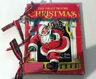 Altered Vintage Little Golden Book - Night Before Christmas - Graphic 45 Ooak