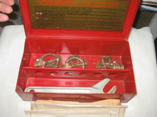Antique Vintage Reliable Automatic Fire Sprinkler Red Steel Box Mt Vernon Ny