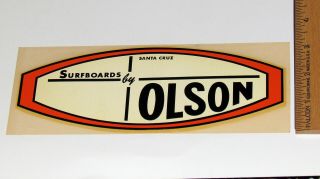 Vintage 1960s Surfboards By Olson Santa Cruz Surfing Water Slide Decal