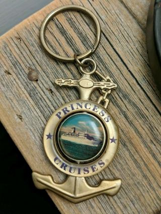 Princess Cruises Collectible Key Chain Pacific Princess Brass Spinner Anchor