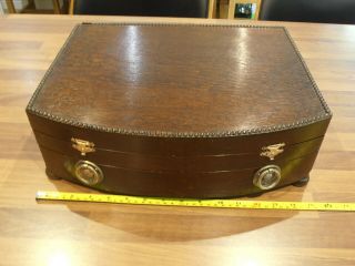 Vintage Lined Oak Collectors Box With Inner Drawer