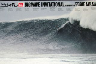 1991 Brock Little Eddie Aikau Waimea Bay Hawaii Surf Contest Poster