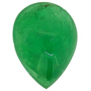 Huge Colombian Emerald Antique Pear Cabochon 8.  90ct Natural Loose Gemstones
