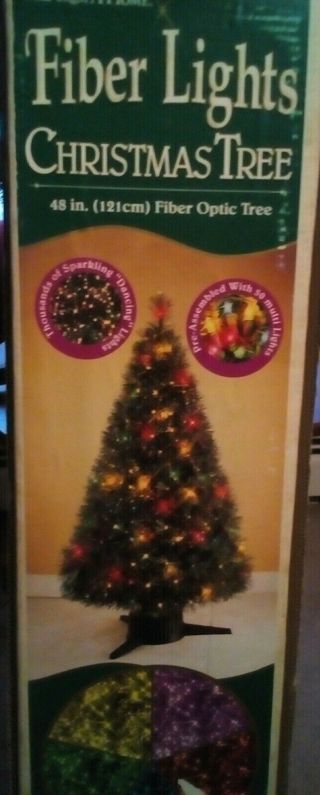 Vintage Multi - Color 48” Fiber Optic Christmas Tree Ever Changing Colors 2002
