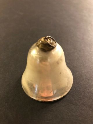 Rare Vintage Antique Kugel Glass Silver Bell Christmas Ornament
