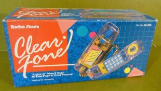 Vintage Radio Shack Clear Fone See Thru Desk Telephone Phone Lights 43 - 858 Mib