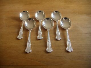 Vintage Set Of 6 Kings Pattern (a1 Quality) Soup Spoons By Smith Seymour Ltd