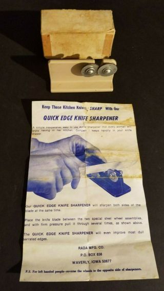 Vintage Rada Knife Sharpener Usa Made Sharpen Knives With Instructions