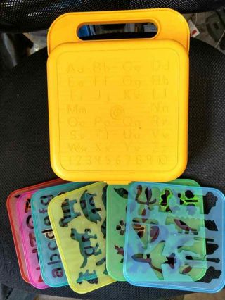 Vintage Tupperware Tupper Toys Set Of 8 Stencils And Carry Case