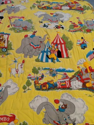Vintage Disney Dumbo Baby Quilt With Circus Characters Machine Sewn Train Clown
