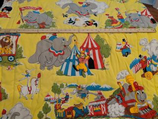 Vintage Disney Dumbo Baby Quilt with Circus Characters Machine Sewn Train Clown 2