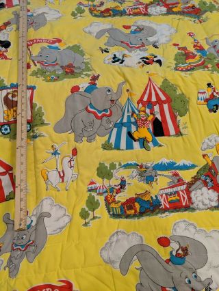 Vintage Disney Dumbo Baby Quilt with Circus Characters Machine Sewn Train Clown 3