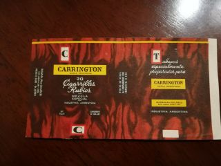 Carrington - Argentina Cigarette Pack Label Wrapper